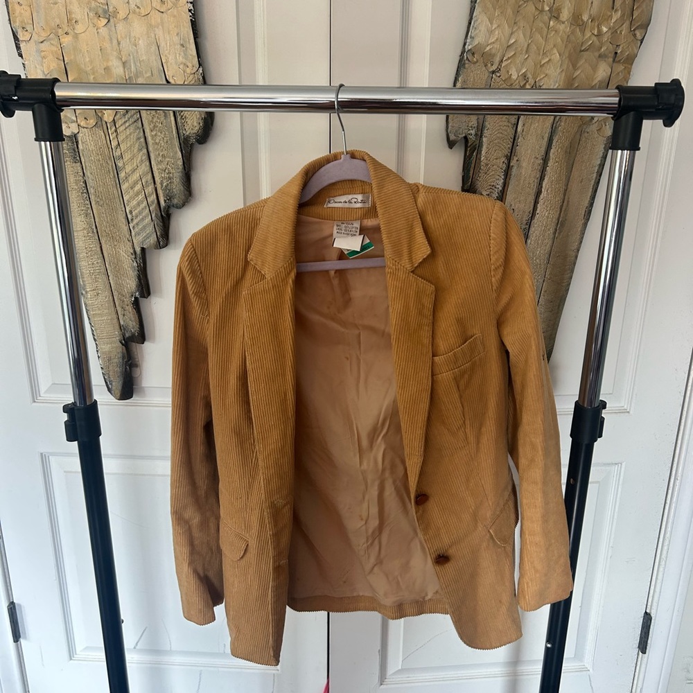 Oscar de la Renta Vintage Tan Corduroy Blazer